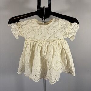 Sweet Magnolia Girls 2T Toddler Baby Eyelet Ivory Dress Country Peasant Cottage